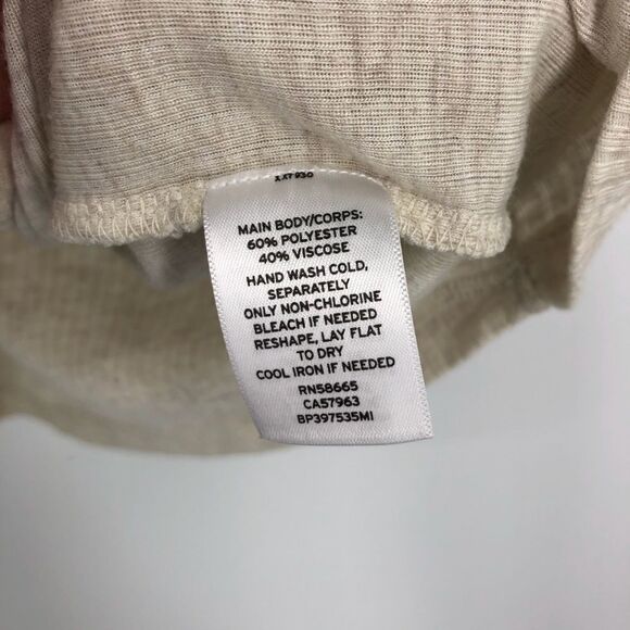 BP Ribbed Tie Front V Neck Top Cream - Picture 5 of 5